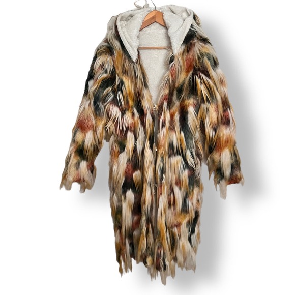 Custom Made Long Pile Faux Fur Jacket Size Medium Reversible - Picture 7 of 12